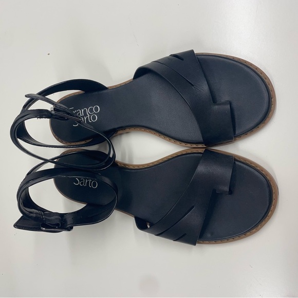 Franco Sarto Glora Leather Sandals in Black Size 7.5 - Picture 2 of 7